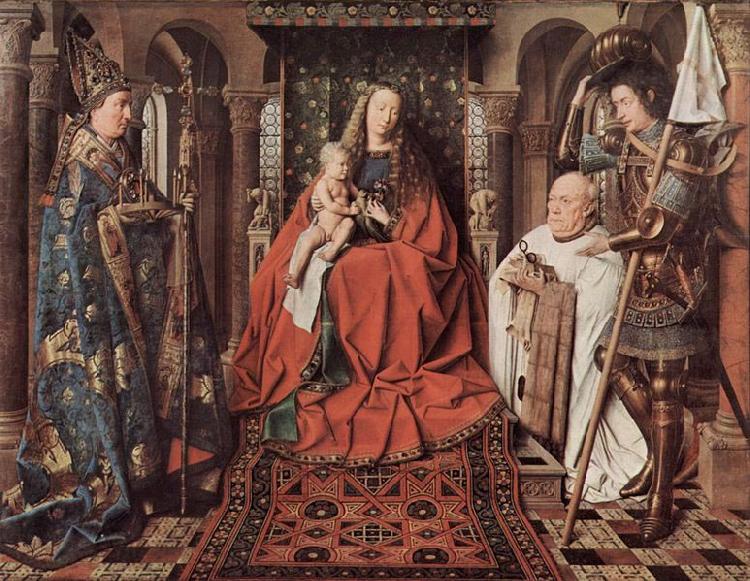 Jan Van Eyck Madonna des Kanonikus Georg van der Paele, mit Hl. Domizian, dem Hl. Georg und dem Stifter Paele Spain oil painting art